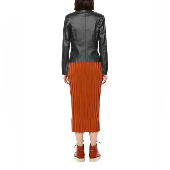 $150 NWT SZ8 VINTAGE DE LUXE LEATHER BIKER JACKET in black - Picture 3 of 5